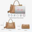 NEWBELLA Tote Bag for Women, Vegan Leather Crossbody Shoulder Bag, Top Handle Satchel Purse for Work, Travel, Daily Use (Apricot-1)