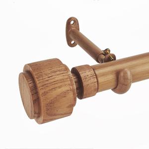 1-1/8 Inch Diameter Faux Wood Curtain Rod with Wood Grain Finials, 36-72 inch Telescoping Single Curtain Rods for window width 24-68 inch, 1 pack (Chestnut color)