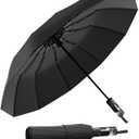 YINBAOGE Compact Travel Umbrella, Automatic Folding Windproof 12 Ribs, 42 Inch Canopy with UV Protection, Durable Lightweight Portable Parasol for Rain & Sun, Fits Car, Backpack, Men & Women