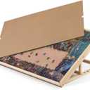 Lavievert 1000 Piece Tilting Jigsaw Puzzle Board with Wooden Cover, Adjustable Puzzle Board with Built-in Easel/Stand, Portable Puzzle Table with Non-Slip Flannel Tabletop for Adults, Up to 1000 Pieces