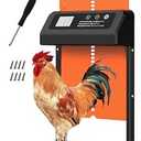 Automatic Chicken Coop Door, Aluminum Automatic Chicken Door with Anti-Pinch Feature, Timer and LCD Display (Black-Orange)