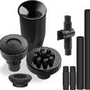 Plastic Fountain Nozzle 1/2, Fountain Head for Garden, Ponds, Tabletop Fish Ponds, Use for Indoor and Outdoor, 9 Components and 5 Different Shapes for Easy Installation, Pool Aerator Nozzle (Small)