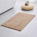 Disolla Waffle Bath Mat, Non Slip Absorbent Small Bathroom Rug, Machine Washable Quick Dry Ultra Soft Bathroom Floor Mat, Brown/White Bath Rug for Tub Shower, 17''x24''