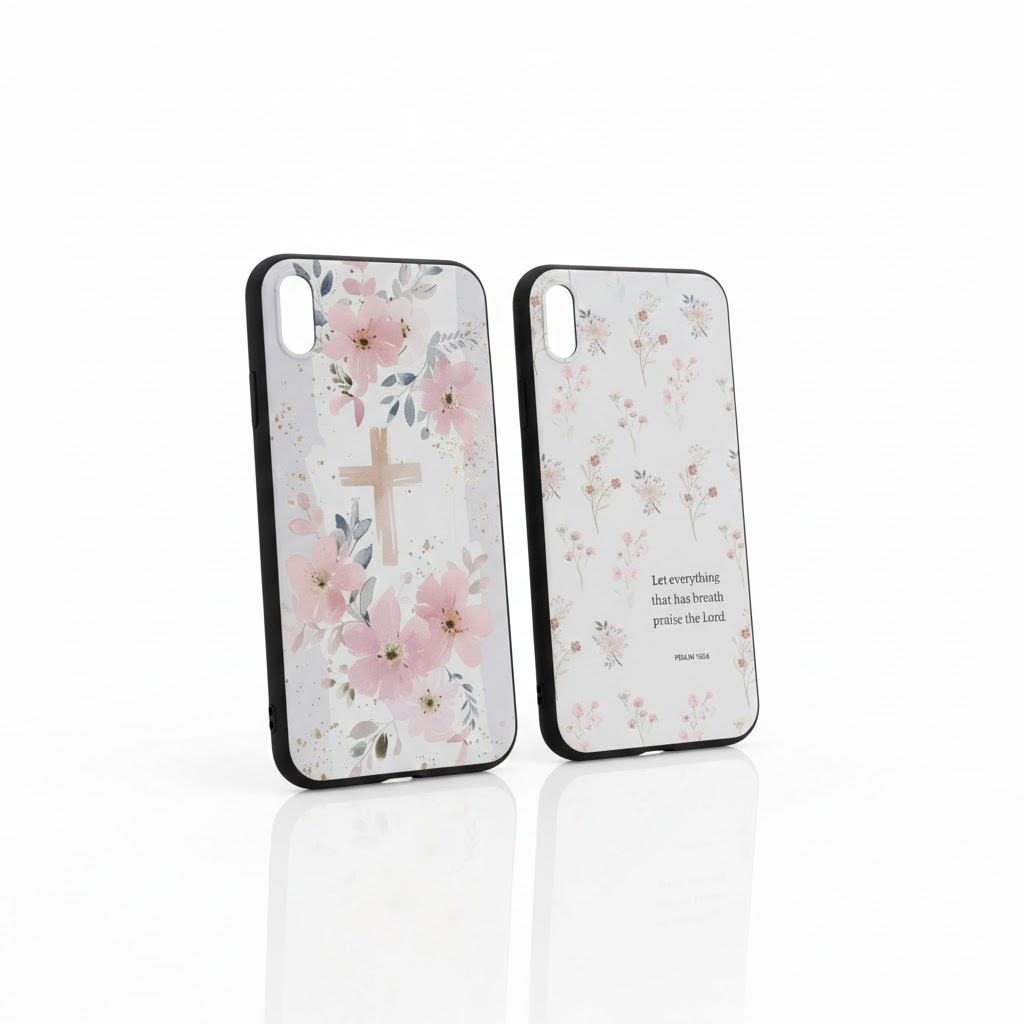 Zrutru 2 Pack Floral Christian Cross Jesus Bible Verse Phone Cases for iPhone X/XS Case Soft Shockproof Protective for Women Man Phone Cover Funda for iPhone X 5.8 Inch