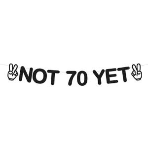 69th Birthday Party Decorations for Men Women, "Not 70 Yet" Birthday Banner - Premium Cardboard Hanging Sign for 69 Birthday Party, Wall & Ceiling Decor