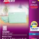 Avery Printable Return Address Labels, 0.5" x 1.75", Matte Clear, 2,000 Blank Mailing Labels (08667)