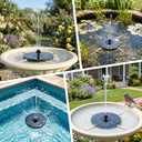 Mademax Solar Bird Bath Fountains, Upgrade 1.4W Solar Fountain Pump with 8 Nozzles & 4 Brackets, Free Standing Floating Solar Powered Water Fountain Pump for Bird Bath, Garden, Pond, Pool, Outdoor