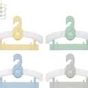 JSF Adjustable Baby Hangers, 20pcs Toddler Kids Child Nursery Closet Hangers - Non-Slip, Extendable, Ideal for Newborn Clothes (Colourful Bear Design) (20PACK, 4 Colors)