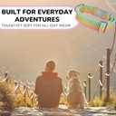 ADITYNA Cotton Dog Collar with AirTag Holder - Heavy-Duty Metal Buckle, Breathable, Easy Adjustable for Medium & Large Breeds - for Walking, Training (Pastel Paradise, Fits 15-21" Necks)