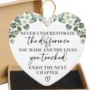 Going Away for Coworkers Christmas Ornament with Gift Box - Enjoy The Next Chapter New Job Retirement Farewell Gifts for Women Friends Teacher Nurse Sister - Heart Hanging Plaque (12)