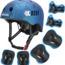 KAMUGO Kids Bike Helmet Set, Toddler Helmet for Ages 2-8 Boys Girls with Sports Protective Gear Set Knee Elbow Wrist Pads for Skateboard Cycling Scooter Rollerblading, 
Small	2 - 8	19.3 - 21.3