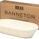 Bulka Oval 750g Groove Banneton Bread Proofing Basket Pressed Wood Pulp, Sourdough Proofing Basket - Non-Stick Batard Brotform Sourdough Bread Baking Supplies, Made in Germany.
