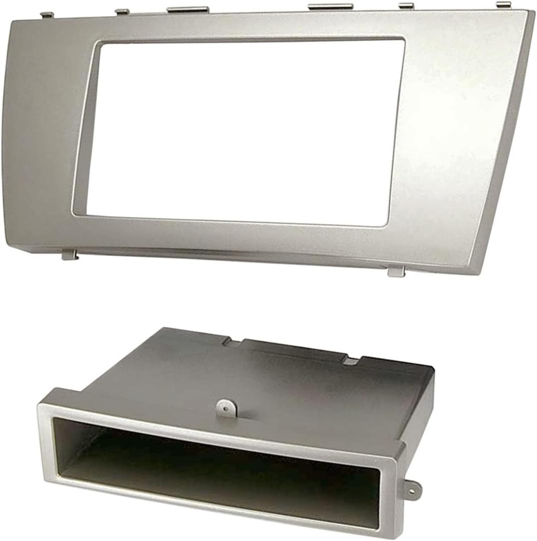 Scosche TA2058B Single or Double DIN Radio Installation Dash Kit Compatible with Select 2007-2011 Toyota Camry - 1 or 2 DIN Aftermarket Car Stereo Install Kit Radio Bracket - See Fit Guide in Images