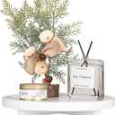 Round Decorative Tray Wood Bathroom Counter Organizer Farmhouse Kitchen Decor Wooden Riser for Soap Dish, Perfume, Candle, Sponge, 10" - White