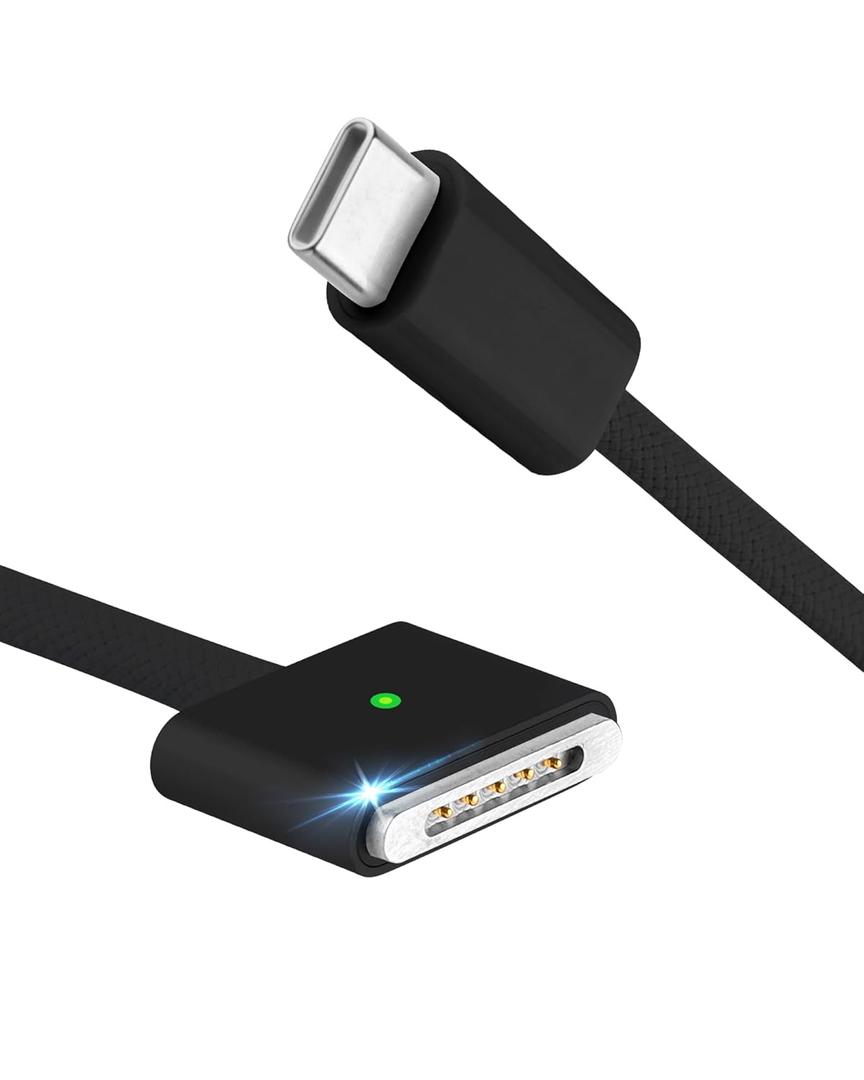 140W USB-C to Magnetic 3 Charging Cable, Compatible with MacBook Air 2023/2022 (M2), Pro 2021 (M3, M1, 14-16 inches) 6.6 feet - Black