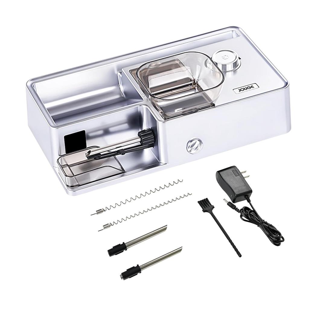 Electric Cigarette Injector Machine Cigarette Rolling Machine Automatic Portable for Slim 100s/King/Regular Size Tubes (Silver)