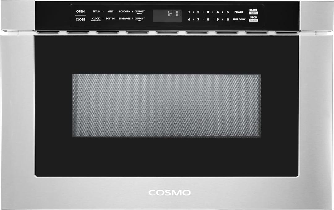 COSMO COS-12MWDSS-NH 24 in. Haven Collection 1.2 cu. ft. Built-in Microwave Drawer, Touch Controls, Defrosting Rack in Stainless Steel