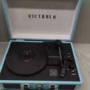 Victrola Journey Bluetooth Portable Suitcase Record Player with Built-in Speakers, 3 Speed Vinyl Record Player, RCA Out, Headphone Jack (Turquoise)