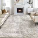 kakania Abstract 10x14 Area Rugs for Living Room: Washable Rugs Brown Gold | Soft, Non-Slip, Low-Pile, Pet & Kid Friendly - Large Modern Home Decor Carpet for Bedroom/Dining Room/Office/Nursery