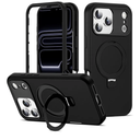 Compatible with iPhone 17 Pro Max Case 6.9''with Magnetic Ring Stand [Military Drop Protection][Compatible with Mag-Safe] Shockproof 17 Pro Max Phone Case for Men Wowen,Black