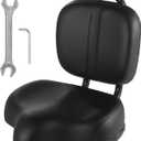 Bike Seat with Backrest,Extra Wide Bicycle Seat with Back Support,ExtraLarge Bicycle Seat with Padded PU Cushion Saddle Fit for Tricycle Mountain EBike, Includes Installation Tools (Brown)