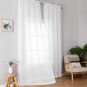 Simplebrand White Sheer Curtains 72 Inches Long 2 Panels for Living Room, Rod Pockets Airy Window Treatments Voile Sheer White Curtains Panels Lightweight for Front Back Patio Glass Door, 42" Width