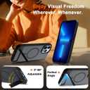 Magnetic Compatible with iPhone 12 Pro Max & iPhone 13 Pro Max Case, [Built-in Invisible Kickstand][Compatible with Mag-Safe] Slim Translucent Matte Phone Case for iPhone 12/13 Pro Max, Black