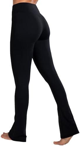 Sunzel High Waist Mini Flared Leggings for Women, Tummy Control Casual Flare Yoga Pants for Yoga Workout Gym M