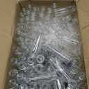 Alyoen 100 Pack 20ml Clear Glass Vials with Screw Caps, Plastic Stoppers and Label Papers, Leak-Proof Small Glass Liquid Sample Lab Vials for Essential Oil, Reagent, Seeds