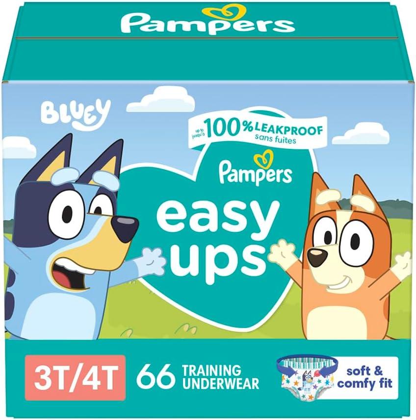 Pampers Training Pants - Easy Ups Boys & Girls Bluey - Size 3T-4T, 66 Count, Children's Potty Underwear 
