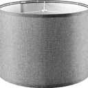 Gray Large Drum Lamp Shades for Floor Lamps Table Lamp Farmhouse Lamp Shade 16" Top x 16" Bottom x 12" High (Spider) Medium Lampshade - Lampshades Replacement By GO&SO (Grey)