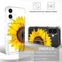 Compatible with iPhone 17 Case Card Holder for Women Cute Design,Wallet Phone Cases Transparent Cool Kawaii Protective (Clear Sunflower Sun Flower)