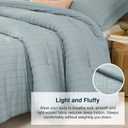 Quataly Oversized Queen Comforter Set Mist Blue,Extra Length Fit for Thick Mattresses,3PCS Seersucker Bedding Comforter for All Season, Oversized Queen Size(98''98'' Comforter & 2 Pillowcases)