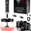 RICRIS Electric Makeup Brush Cleaner and Dryer Machine - Super Fast Clean and Dry Make Up Brushes - Automatic Cosmetic Brush Spinner Washer Tools