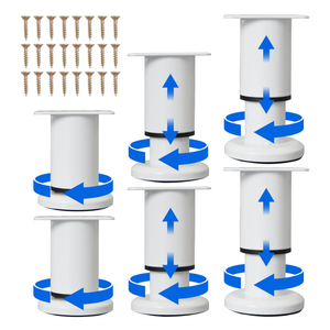 Olldag 6 Pcs Adjustable Height Furniture Support Legs [with Screws] 3.154.72 inch, Metal Heavy Duty Furniture Replacement Legs for Chair/Bed/Sofa/Cabinet/Couch/Dresser/Bed/Table (Black)