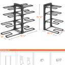 MUDEELA 8-Tier Pots and Pans Organizer under Cabinet, 15.83" Height Heavy Duty Pot Pan Organizer Kitchen Cabinet Organization and Storage, Adjustable Pot Rack for Frying Pan, Cast Iron Skillet, Black