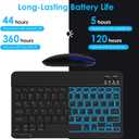 LAMA 7 Colors Backlit Bluetooth Keyboard and Mouse Combo for iPad Pro/Air/Mini, Ultra-Slim Rechargeable Wireless Keyboard and Mouse for iPhone 15/14/13 Pro/Samsung/Tablet/PC/Laptop/iOS/Windows/Android