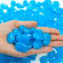 4.8Lbs 1100Pcs Glow in The Dark Stones Pebbles Blue Glow Rocks