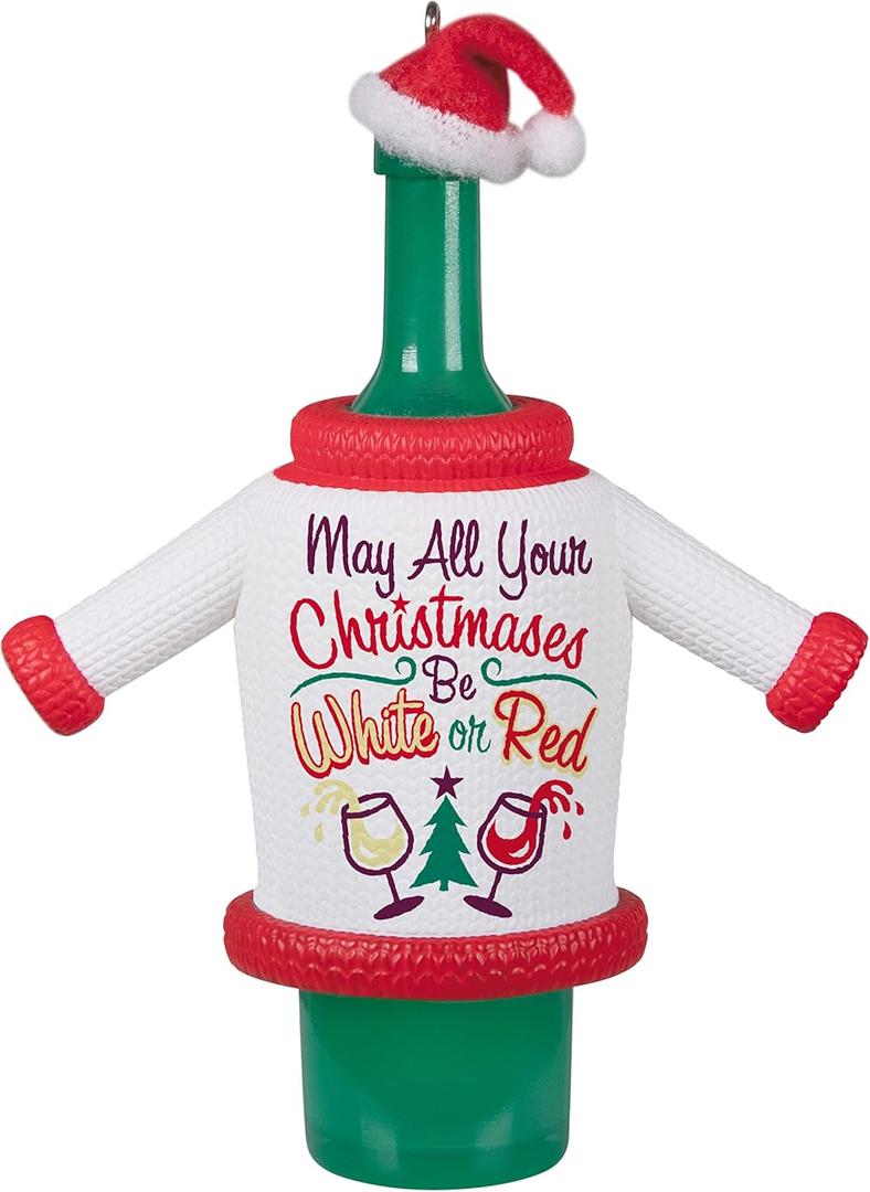 Hallmark Keepsake Christmas Ornament 2022, White or Red Wine Plastic Christmas