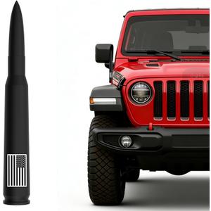 American Flag Car Truck Antenna Anti-Theft Design for Jeep Wrangler Gladiator JL JK JT Rubicon Sahara Unlimited Sport 4xe Willys Mojave 2007-2025 (Matte Black) (7IN)
