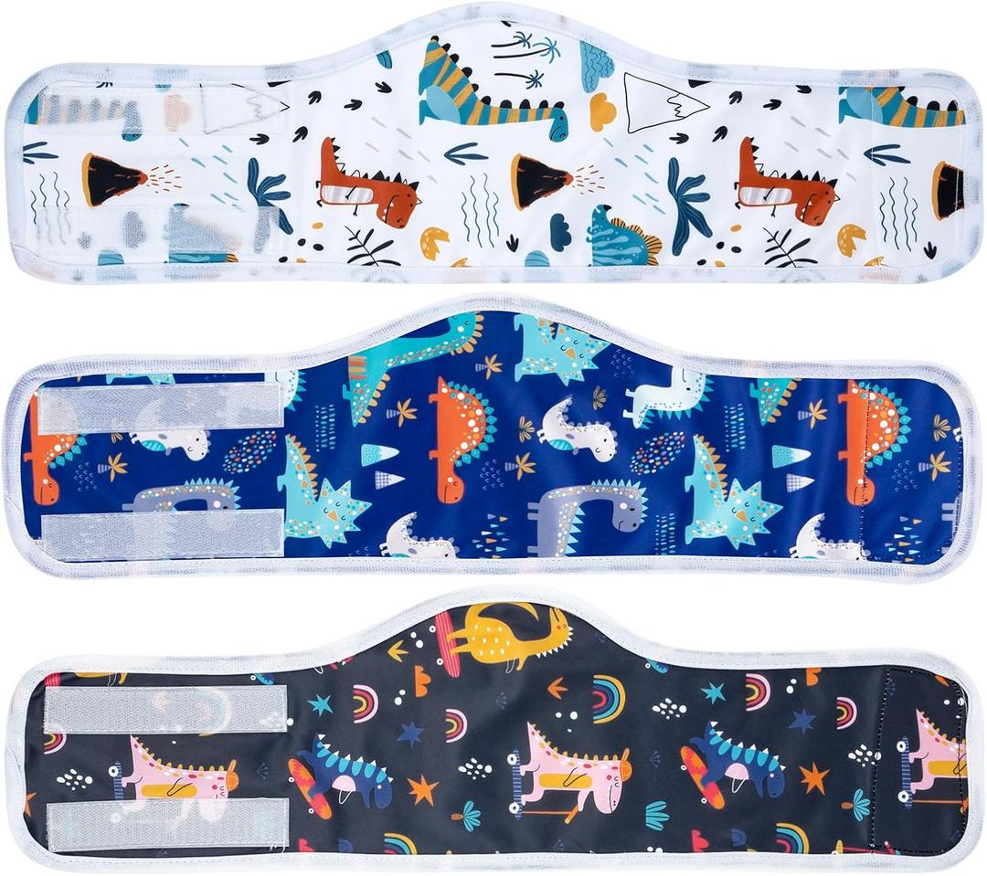 MICOOYO Male Dog Diaper Lightweight Dog Wraps Washable Dogs Diapers Doggie Belly Bands for Male Dogs, Small Reusable Puppy Diapers (Dinosaur, S) (Small (9''-12''))