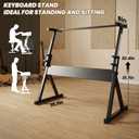 Adjustable Z-Style Piano Keyboard Stand for 54-88 Key Digital Pianos - Heavy-Duty Support with Height Markings, Tool-Free Assembly & Non-Slip Stability, Professional Piano Stand for Stage & Home Studio with More Comfortable Legroom