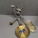 French Sculpture Dog Statue with Tray Trinkets Organizer for Hallway Gray