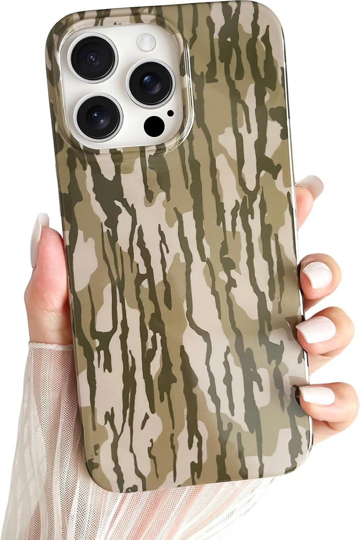 Yeddabox for iPhone 13 Pro Case Camo Phone Case Soft TPU Slim Shockproof Phone Cover for Women Girls