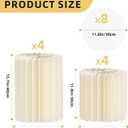 Urban Deco Cylinder Stands for Party, 8PCS Cake Pedestal Stands for Parties, Foldable Cardboard Pillars with Acrylic Disc, Cilindros para Fiestas Redondos Blancos for Birthday Wedding Decor, White