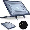 SEYMAC stock Case for MacBook Air 13.6 inch, Shock-Absorbing Protection with Folding Stand &Mouse Pad Case for MacBook Air 13.6 inch, Blue