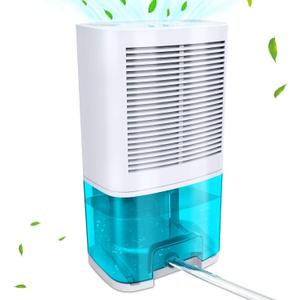 Dehumidifier 68oz(2000ml) Small Dehumidifier with Drain Hose for Up to 650 sq.ft Ultra Quiet Mini Portable Air for Home Basements Bathroom Bedroom Closet Kitchen RV