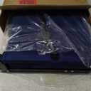 Stadium Seat for Bleachers with Back Support, Portable Bleacher Seat with Wide Comfy Padded Cushion, Metal Hook, Folding Stadium Chair with Shoulder Strap, Carry Handle, Cup Holder (Navy Blue)