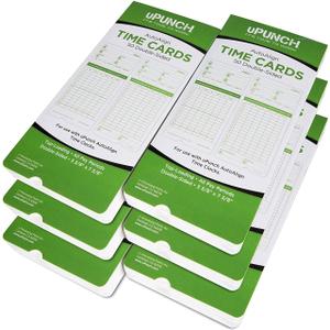uPunch 300 Time Cards for Green HN3000 Auto Align Time Clocks (HNTCG1300)