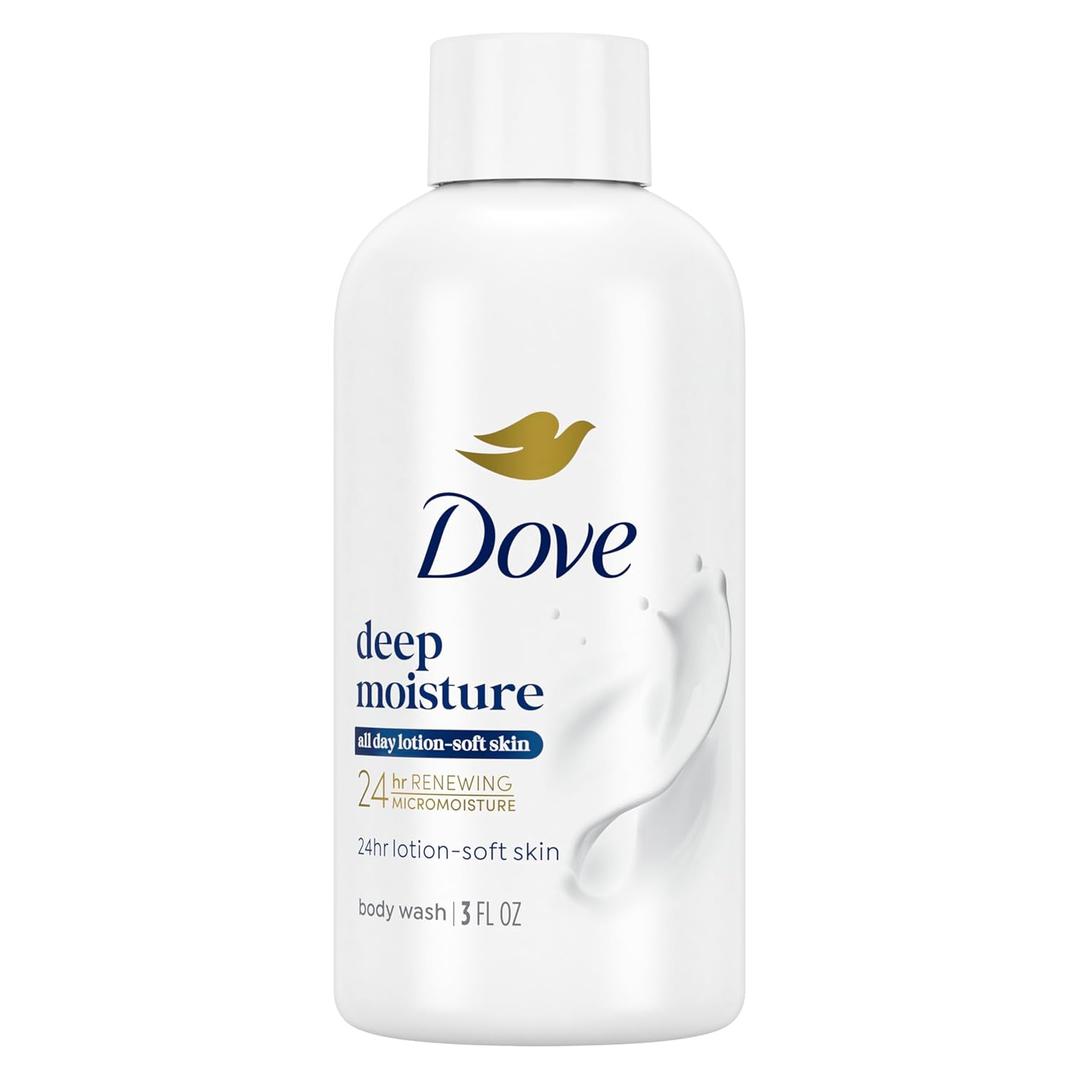 Dove Body Wash Deep Moisture for 24hr Lotion-Soft Skin Moisturizing Skin Cleanser with No Sulfates No Parabens 3 oz (3 Ounce (Pack of 1)) Dove Body Wash Deep Moisture for 24hr Lotion-Soft Skin Moisturizing Skin Cleanser with No Sulfates No Parabens 3 oz (3 Ounce (Pack of 1))